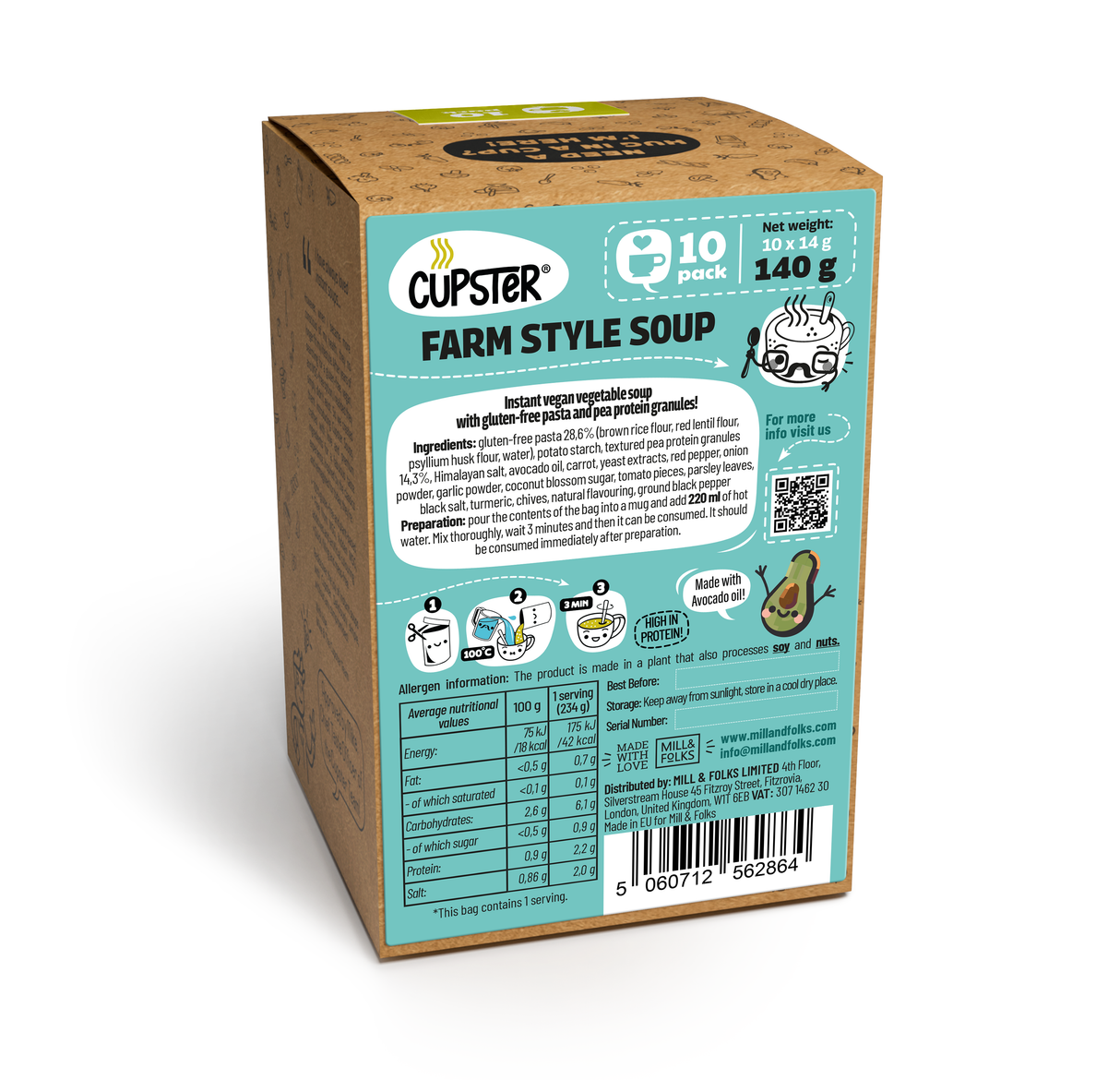 Cupster instant farm style soup 10 pack (10x14g)