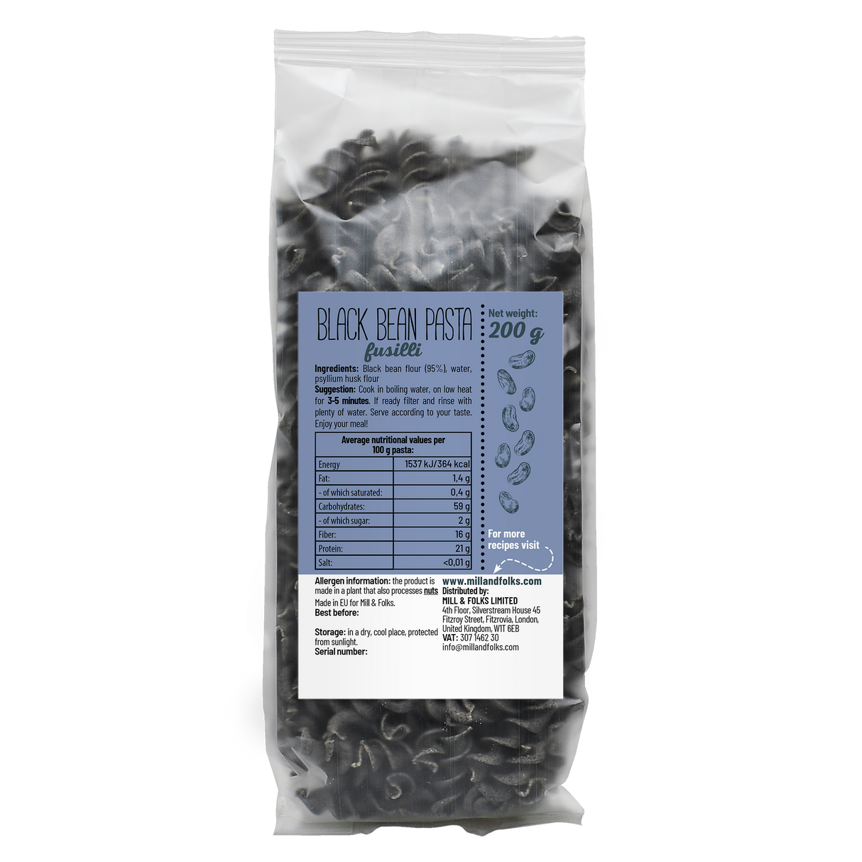 Easy Pasta Black bean pasta fusilli