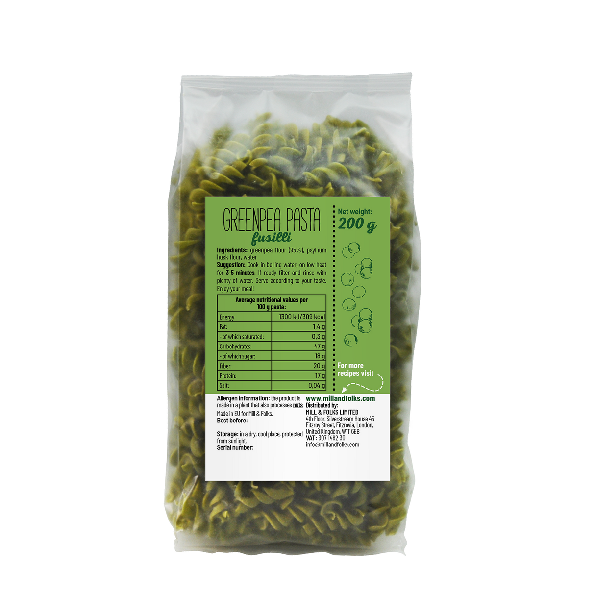Easy Pasta Green pea pasta fusilli