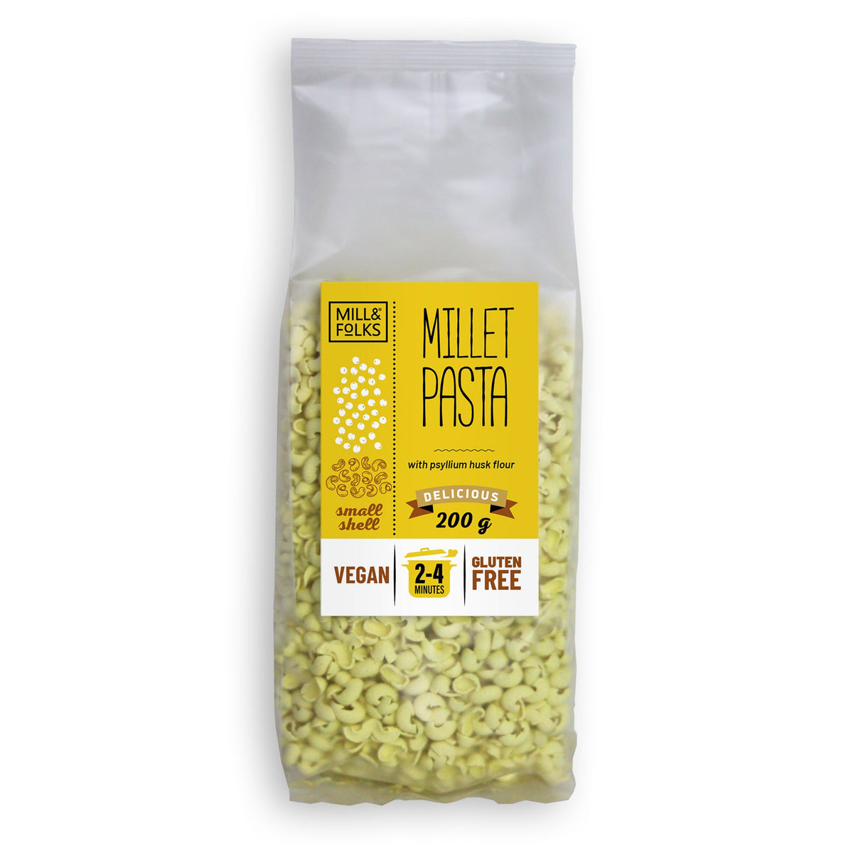 Millet pasta small shell