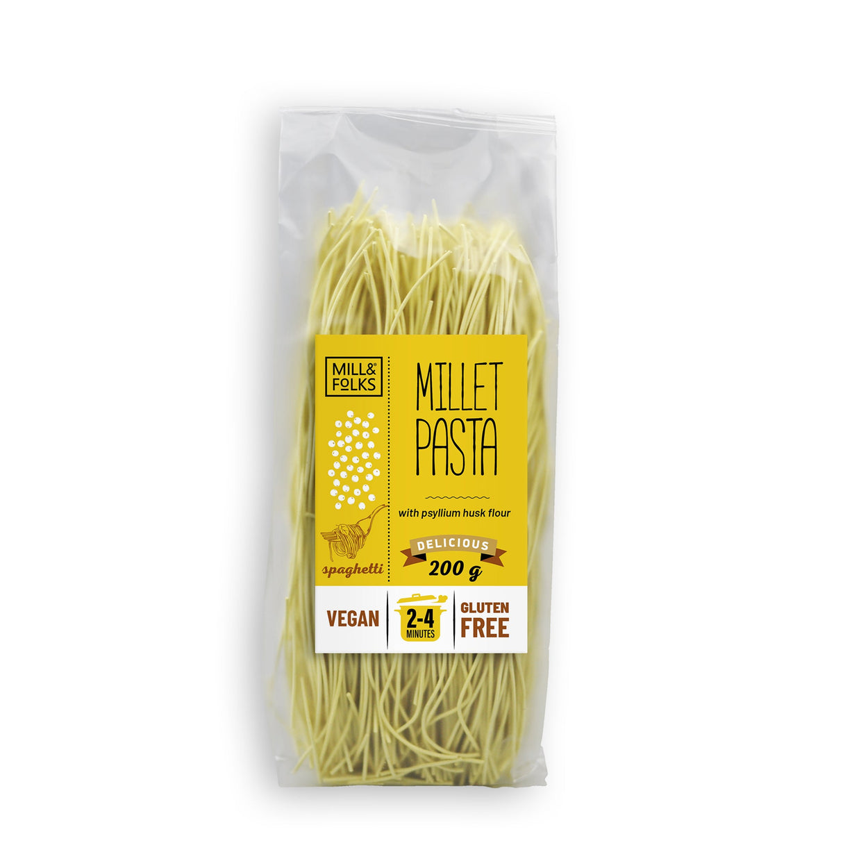 Millet pasta spaghetti