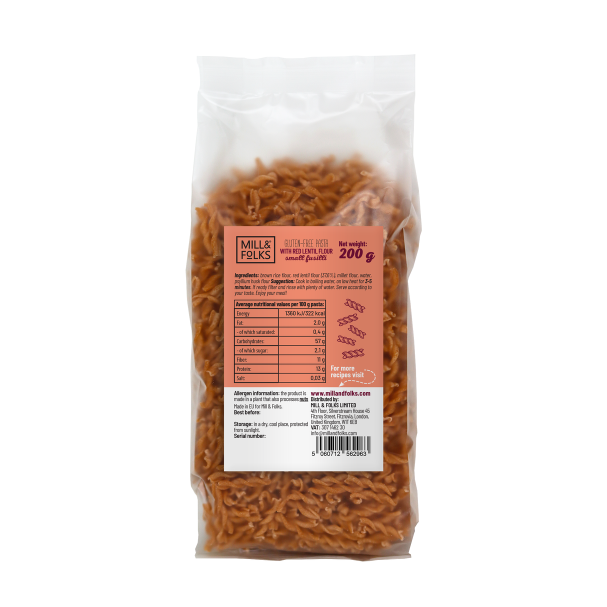 Gluten-Free Pasta Small fusilli