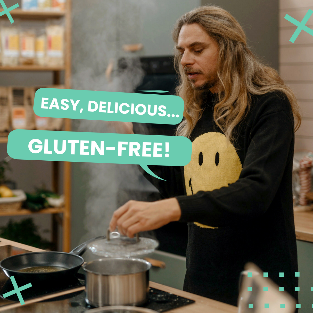 Millet pasta fusilli parsley-garlic