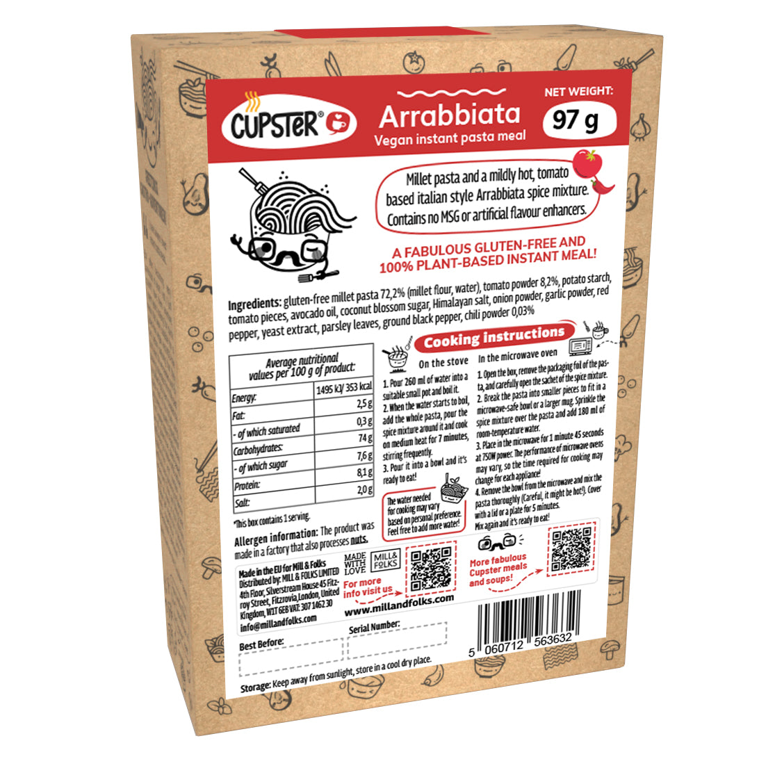 Cupster Instant Arrabbiata Pasta 97g