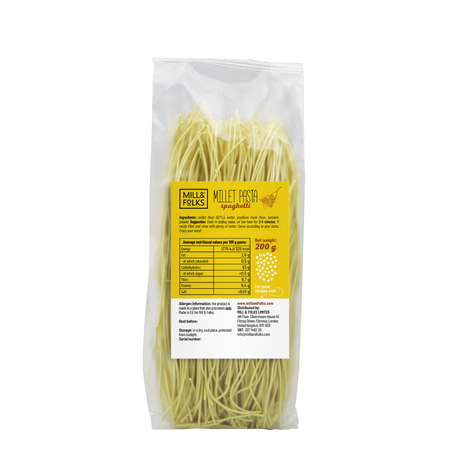 Millet pasta spaghetti