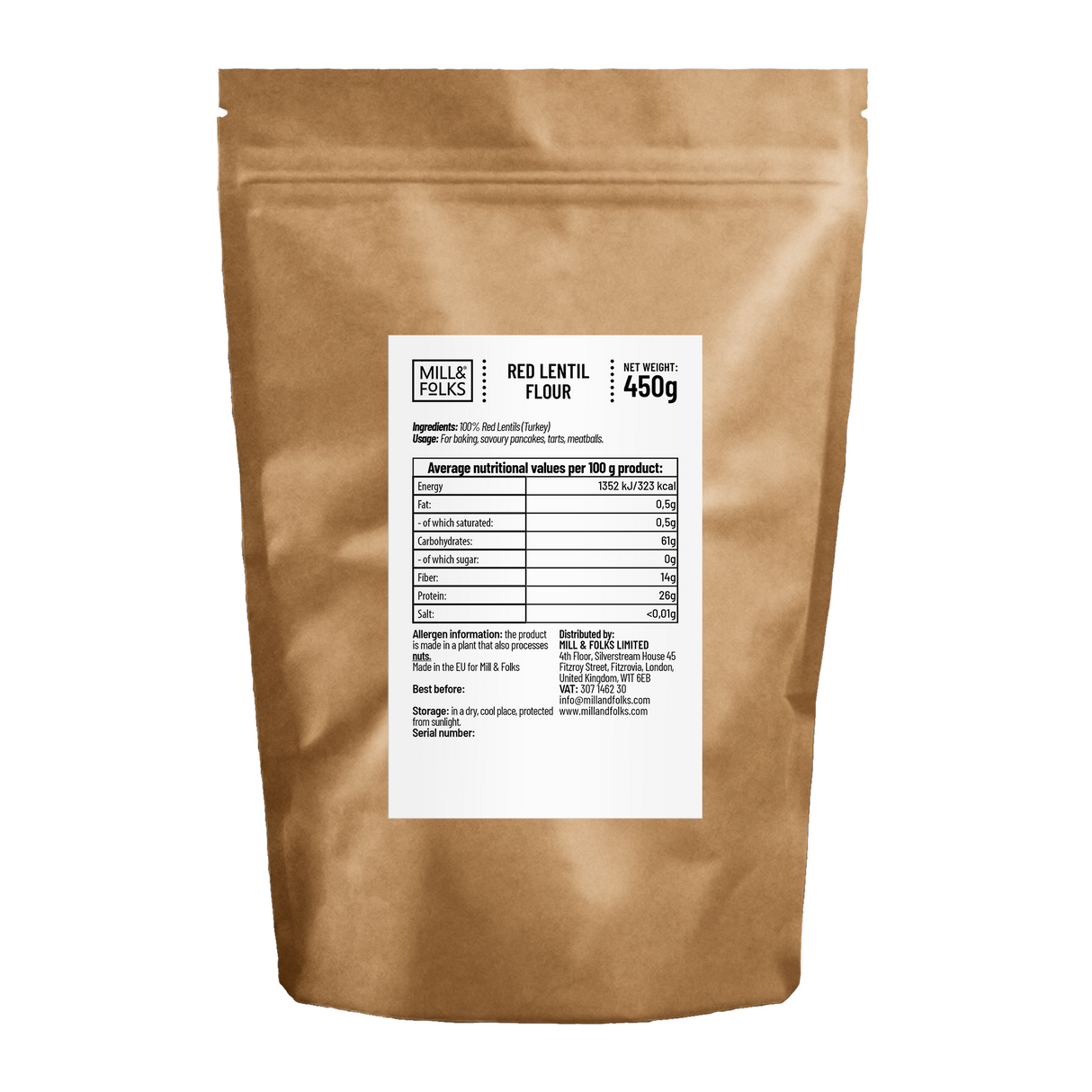 Red lentil flour