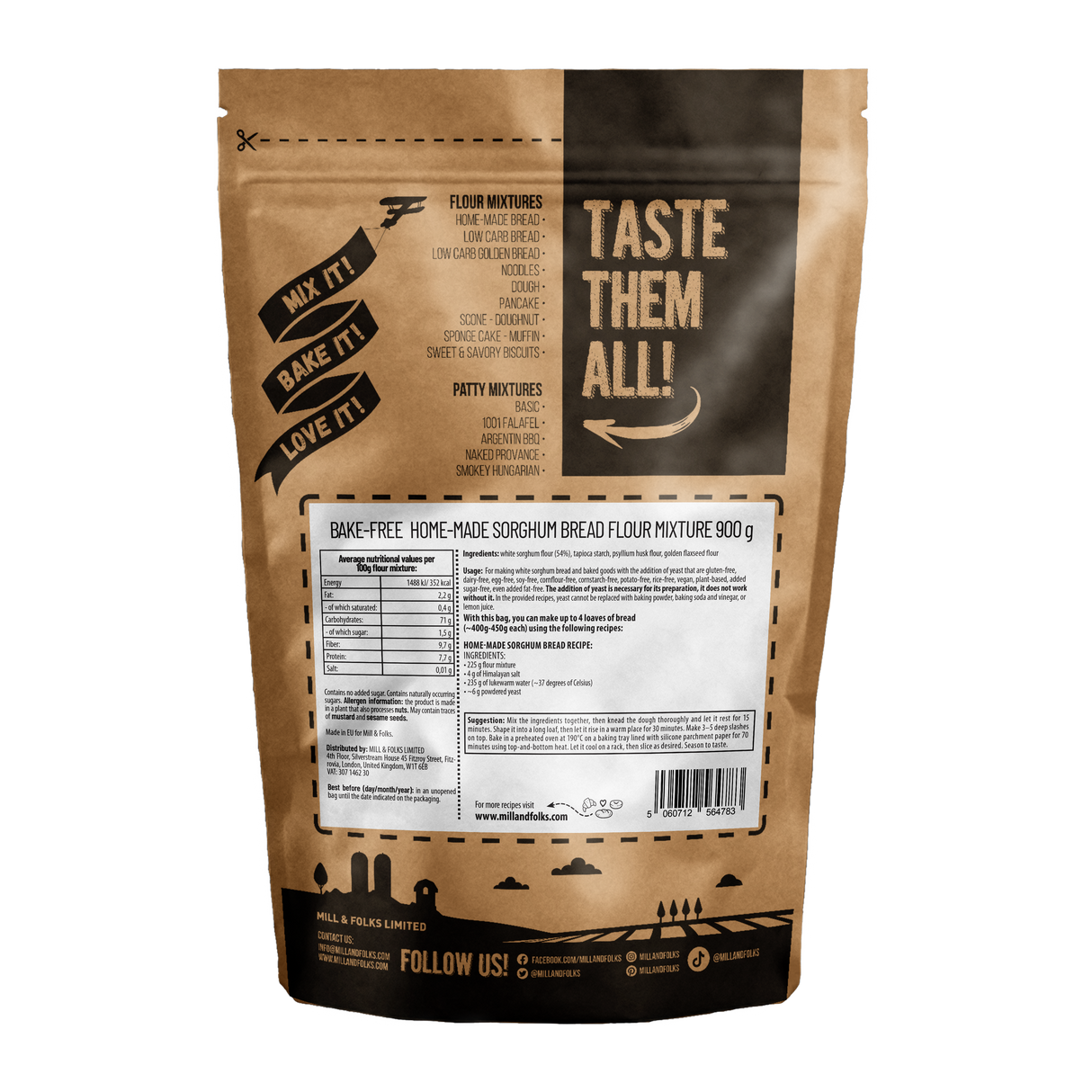 Bake-Free Sorghum bread flour mixture 900g